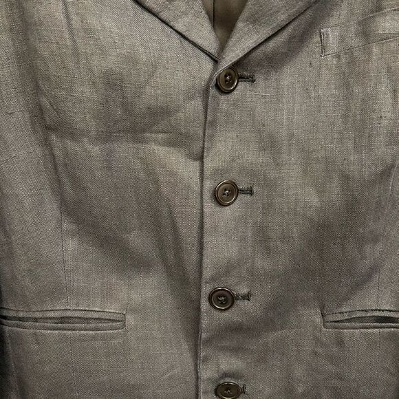 Vintage Ralph Lauren Blue Label Linen Cropped Blazer in Navy, Size M/L - Picture 2 of 10